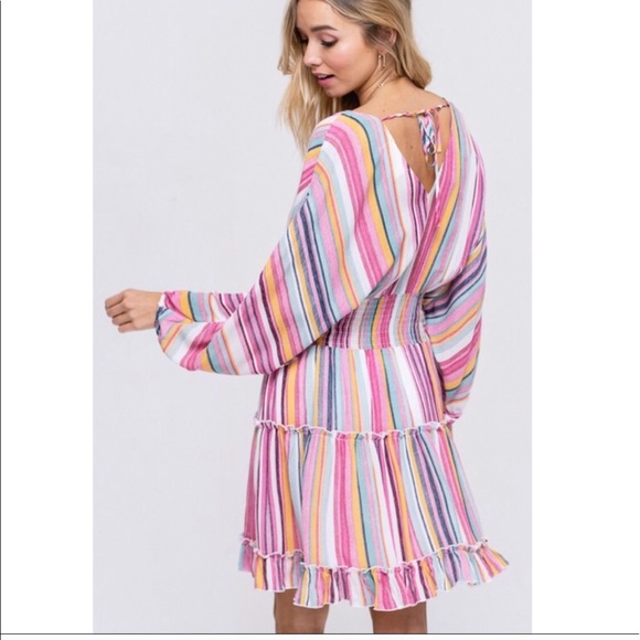 S left๐Last Drop๐ FIRMMulti Colored Stripe Dress - Picture 4 of 5